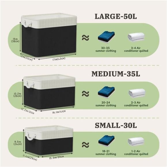 Fabric Storage Baskets for Shelves | Closet Storage Bins | Linen Cloth Baskets - Picture 7 of 8